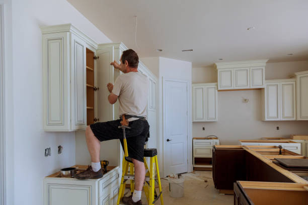 Kitchen island installation in Cedar Park by JMT Kitchen Cabinet